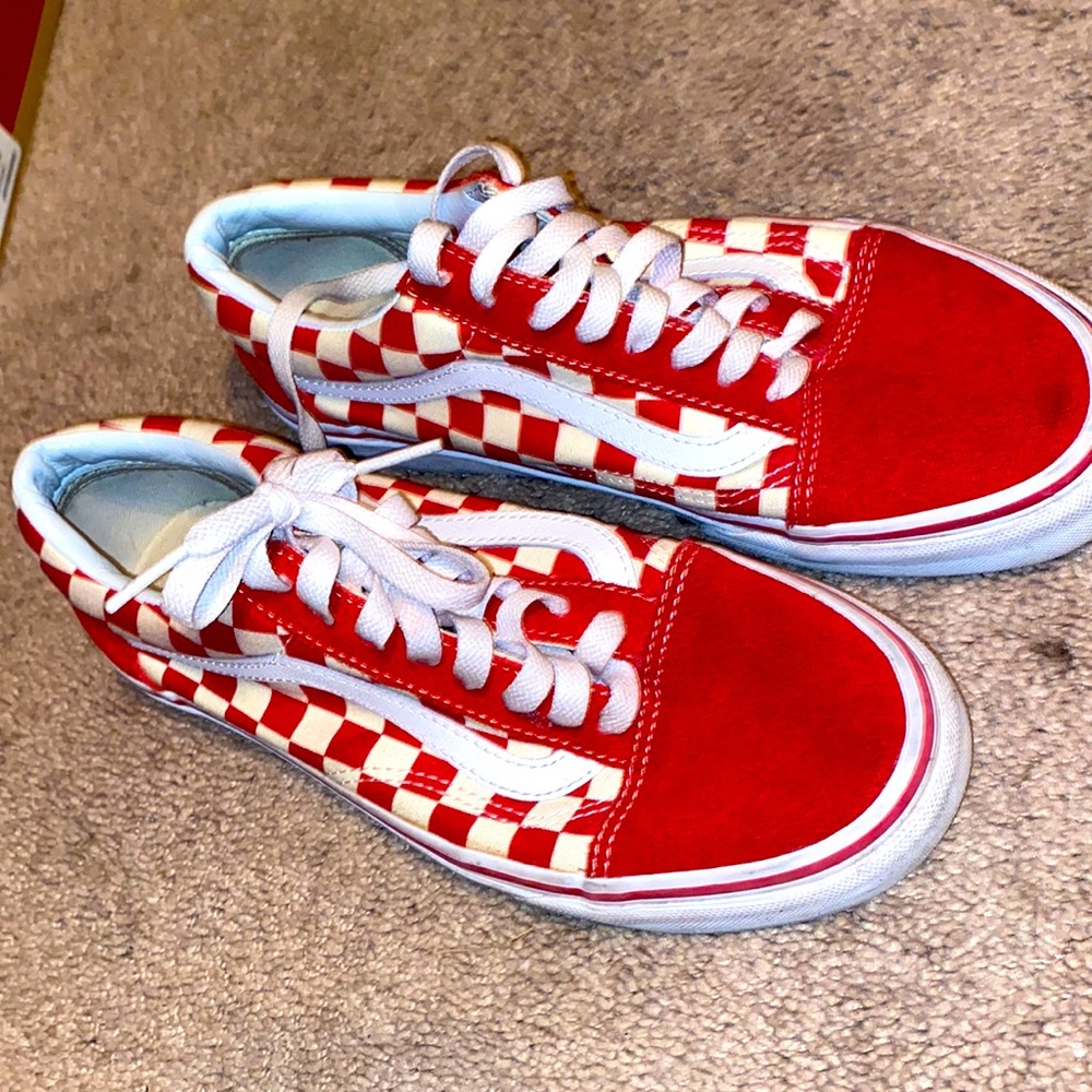 Red & White Checker Vans Size 6.5